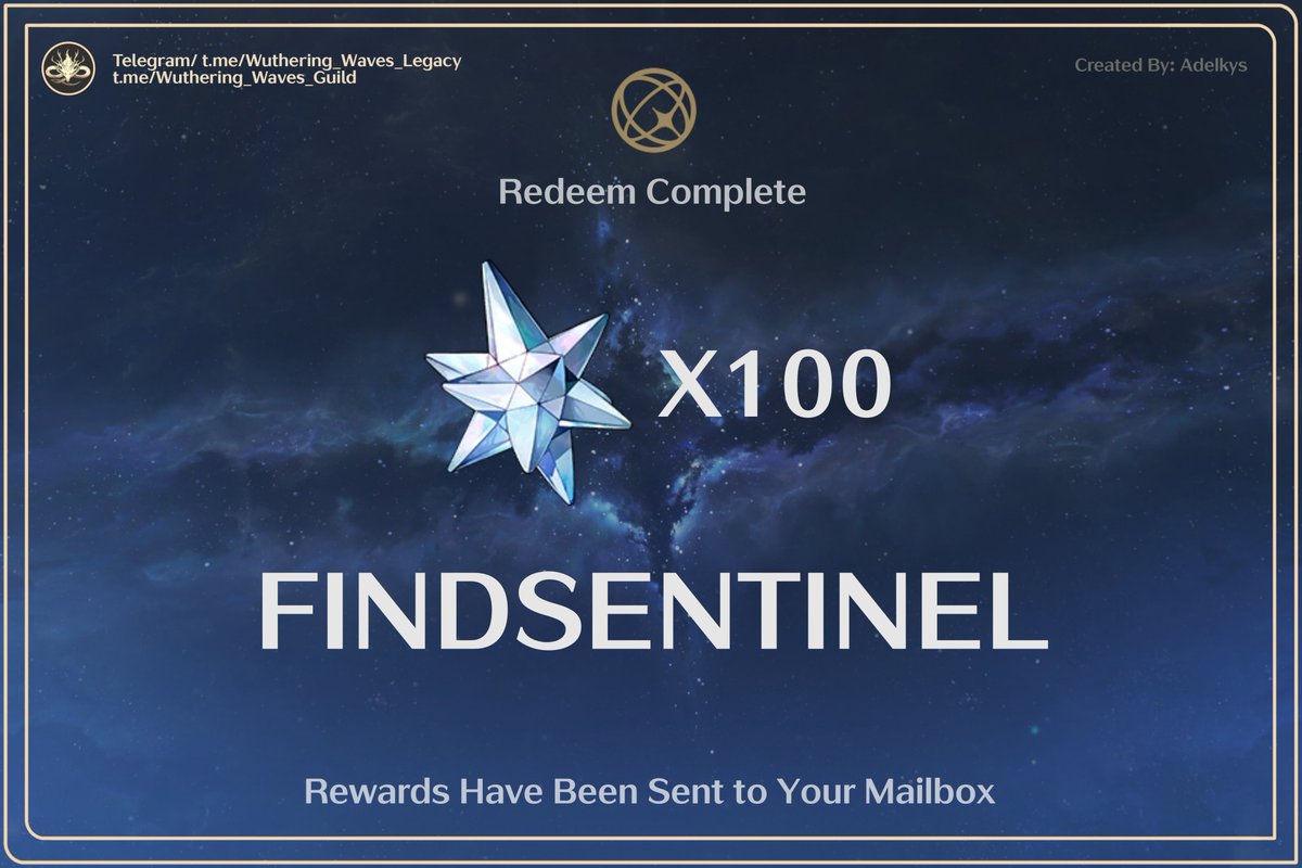 Jiyan0117's tweet photo. Second Redeem Code x100 Astrtites 

FINDSENTINEL 

#Jingran #Suisui #Hsin #Qingxiao #Suoming #YangyangXuanling #WutheringWaves https://t.co/JtDshN3Qpi