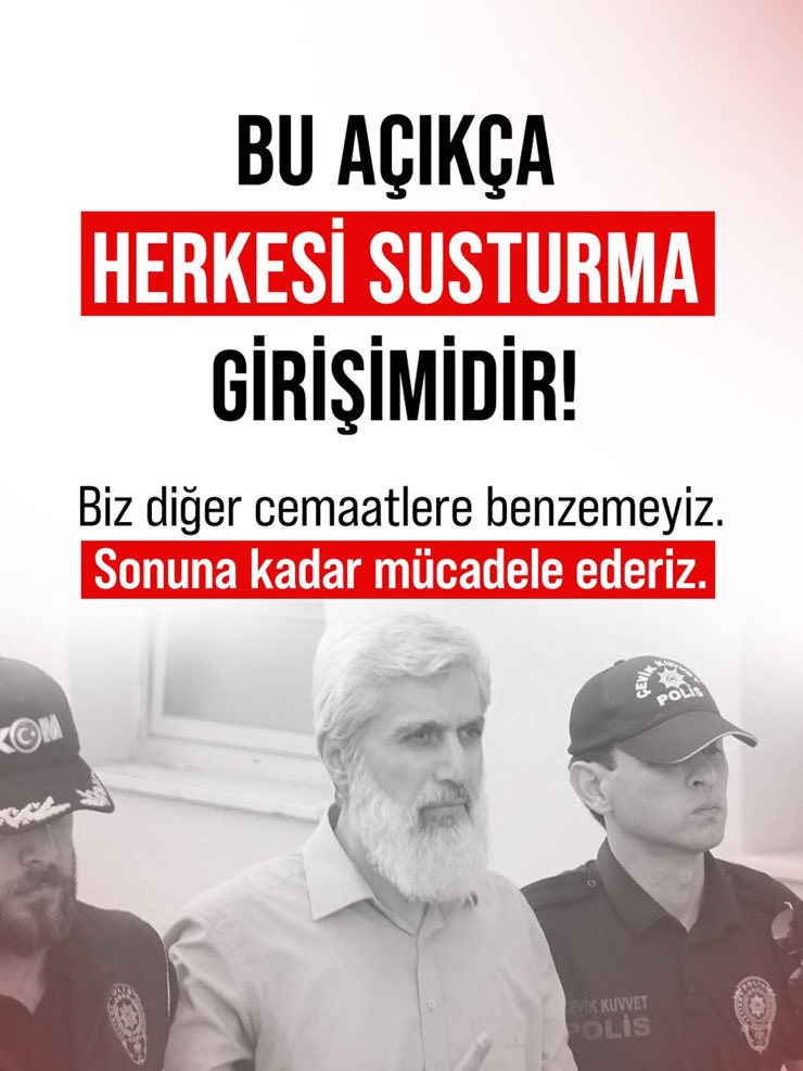 furkanhmersin's tweet photo. Bu açıkça herkesi susturma girişimidir.

Biz diğer cemaatlere benzemeyiz. Sonuna kadar mücadele ederiz.

Xi SerbestBırakın
SansürYasası SusYasası
#TurkeyBlocksSocialMedia
@X @elonmusk @XTurkiye https://t.co/YdfRoCn188
