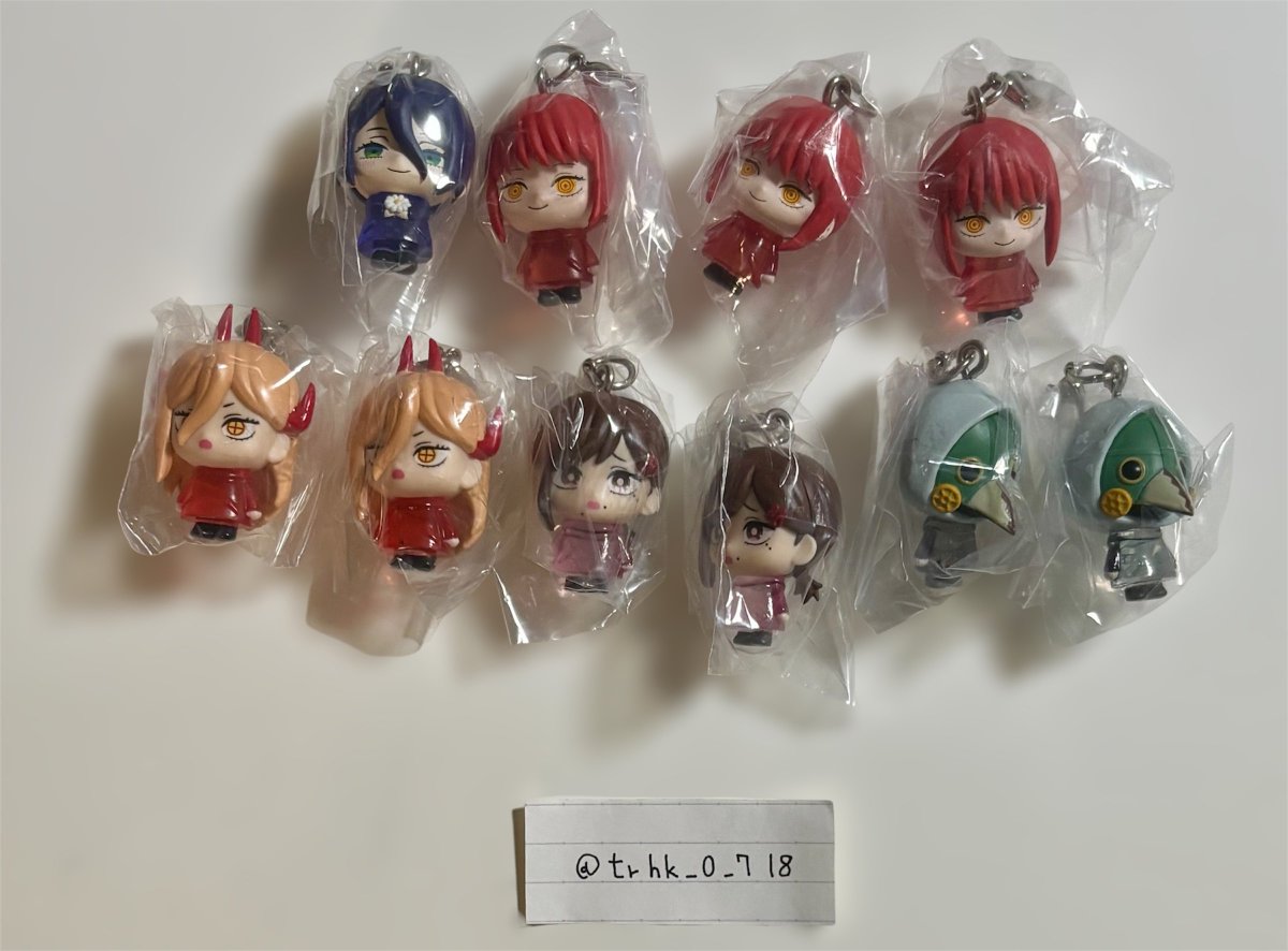 mimi_o718's tweet photo. 【交換】 チェンソーマン めじるしアクセサリー レゼ篇 ガチャ 第1弾 第2弾

【譲】★レゼ1、マキマ3
パワー2、コベニ2、暴力の魔人2

【求】★ポチタまたは天使の悪魔
★同士の交換優先

大阪(bio参照)手渡しまたは郵送

お気軽にお声がけください https://t.co/jyr36XwFDL