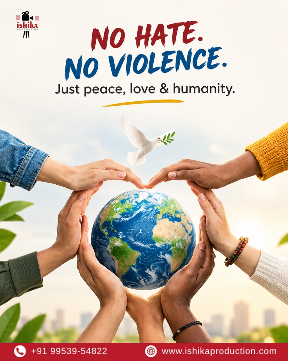 Ishika_advt's tweet photo. No hate. No violence. Just peace, love & humanity.
On the International Day of Peace, let’s choose kindness, spread compassion, and build a world where everyone belongs.
#InternationalDayOfPeace #NoViolence #Peace #LoveAndHumanity https://t.co/xp7EjG6z2A