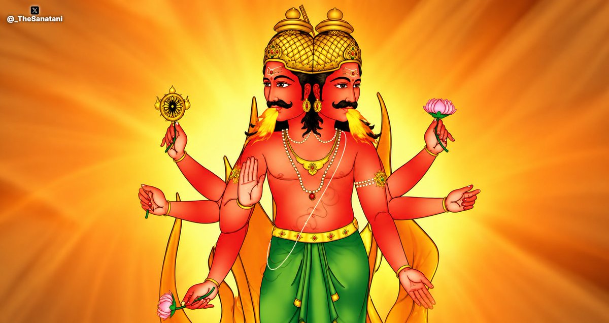 _TheSanatani's tweet photo. Agni Suktam: Why the Rigveda Begins With Agni… 🔥

The Rigveda begins with Agni. Its very first hymn, Rigveda 1.1, invokes the Deva of sacred fire before any other deity.

> Agni was central to Vedic Yajna. Offerings placed into the sacred fire were understood as being carried through Agni to the Devas, making him the great mediator between the human and divine realms.

> The opening hymn calls Agni the Purohita, the priest placed at the forefront of the sacrifice, as well as the divine officiant who brings spiritual and material blessings.

> But Agni is more than physical fire. In Vedic thought, he represents light, transformative power, sacred presence, and the force through which an offering is carried beyond itself.

👉 This is why beginning the Rigveda with Agni is deeply meaningful. Before the hymns reach toward the Devas, the sacred fire establishes the connection through which human beings approach the divine world.

> Agni receives the offering.
> Agni transforms it.
> Agni carries it toward the Devas.

And so the world's oldest surviving Vedic collection begins not with an abstract explanation... but with the sacred fire through which the dialogue between humans and the Divine begins.

👉 Follow @_TheSanatani for more timeless wisdom of Sanatana Dharma.

👉 Join me on Telegram for all the Archives: https://t.co/NIElWWJflO