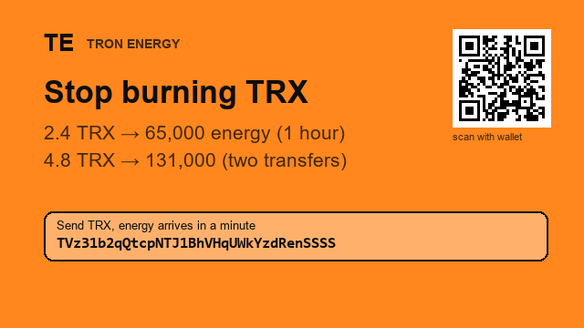 Deightonupcc's tweet photo. Same USDT transfer: $4 with no energy, under $0.50 with it.

65,000 energy · 2.4 TRX · 1h

Address : TVz31b2qQtcpNTJ1BhVHqUWkYzdRenSSSS

No bot involved, just the address ⏰
#swingtrading #cryptotrader #cryptochart https://t.co/faew1kqxtp