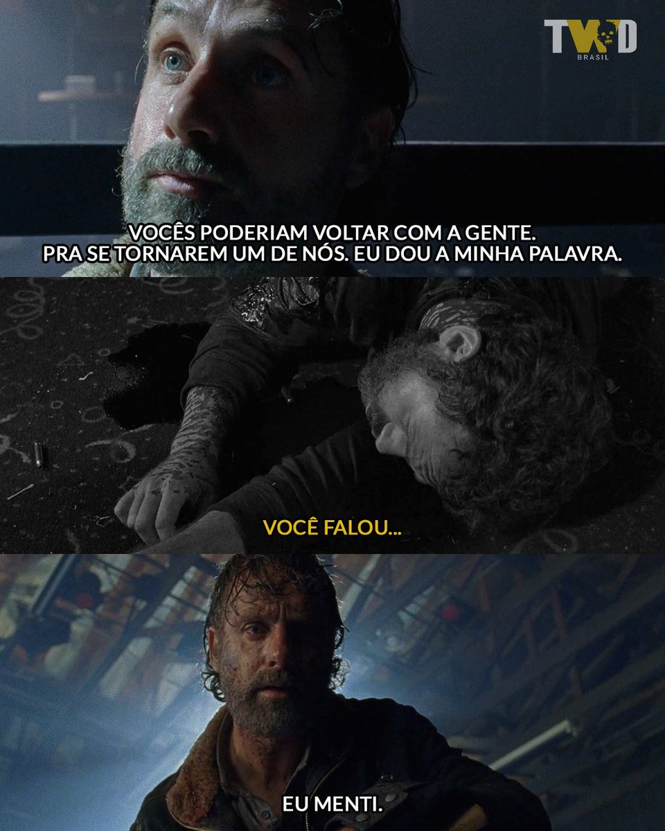 walkingdeadbr's tweet photo. O Rick jogando algumas fake news pros Salvadores. 🤭

Foi traição da parte do Rick ou ele simplesmente fez o que precisava ser feito? O que vocês acham? 👀 https://t.co/antJUKVaIj