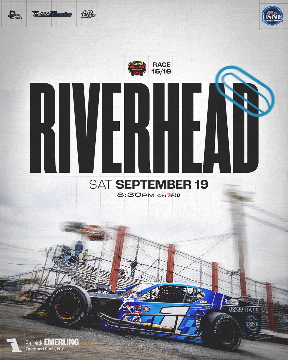 PatrickEmerling's tweet photo. The USNEPower Motorsports team is fired up for Riverhead. Two more races to go in the championship battle on the NASCAR Whelen Modified Tour. Looking for a strong run tonight in the Energizer 1. 🔥 https://t.co/QMK6yGvXa6