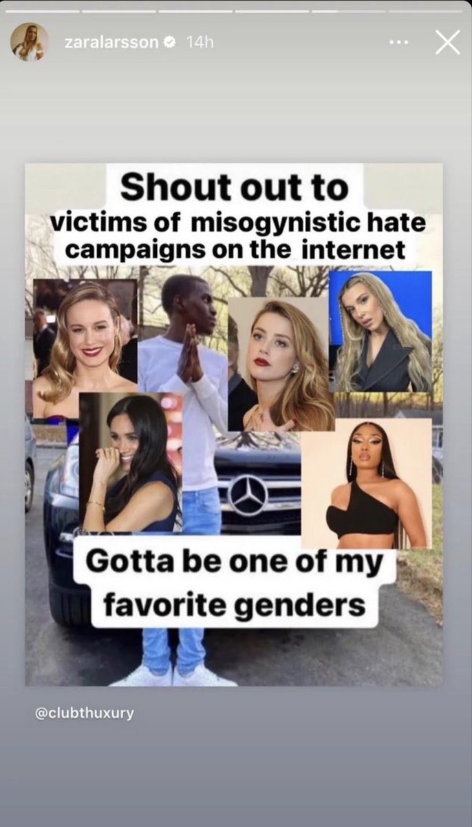 Worthlessbloom3's tweet photo. @BasedMistress_ Dragging Zara Larsson into this makes no sense. She’s consistently supported Megan through all the misogyny she’s been facing https://t.co/TMSHWi4giM