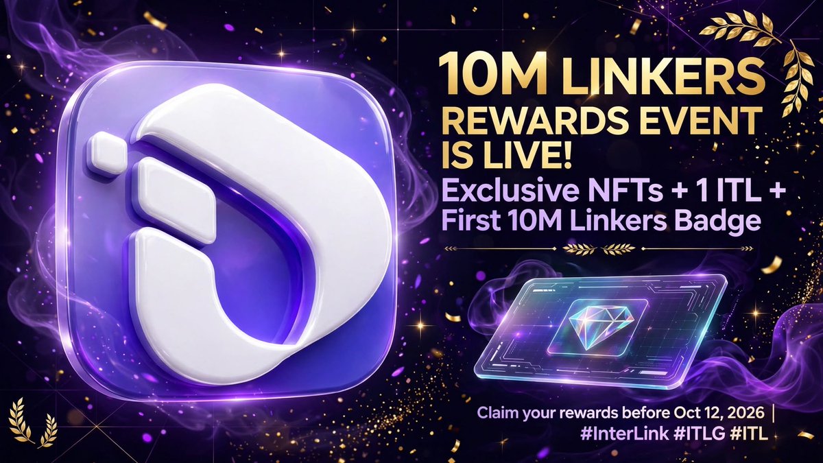 Diamond4sunnah's tweet photo. Don't miss out on history! Claim your rewards and secure your legacy as an early contributor to the InterLink journey. Deadline is October 12, 2026 at 23:59 UTC. 
#InterLink #ITLG #ITL https://t.co/PP8t1GGE1r