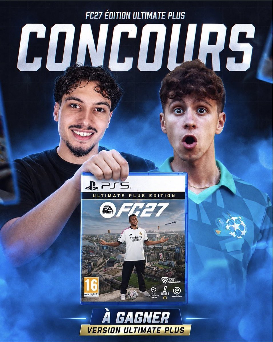 Mrbuu13_Ytub's tweet photo. 🎁 REMPORTE TON FC27 VERSION ULTIME 🔥

Pour participer :

👉 Follow nos comptes : @Mrbuu13_Ytub @DrGarou
👉 Liker ce post ❤️
👉 Identifier 2 potes que tu tabasses sur EAFC
👉 Repost ce post 🔁

Tirage au sort le Jeudi 24 Septembre !

Bonne chance à tous ! 🍀

#eafc #eafc27 #fut #fc27 #fifa27