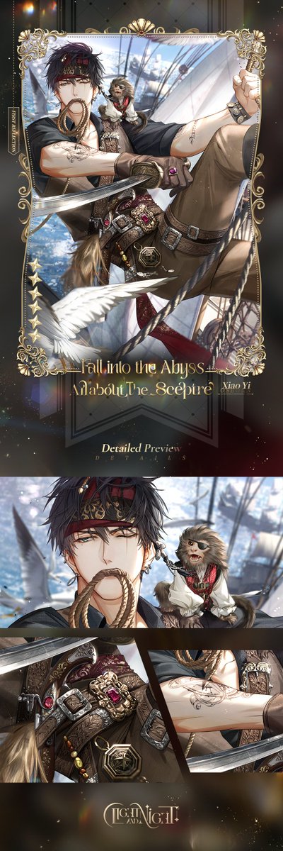 lightnnightsea's tweet photo. ✦ Xiao Yi ✦ Fall into the Abyss

"Follow your instincts, hold me close, and lose yourself in this endless revelry."

✨How to Claim: During the Limited-Time Mail Pool - Desire Raging Waves (05:00, Sep 27 - 04:59, Oct 7, 2026 (GMT+7)), the [6-Star Bond] Xiao Yi - Fall into the Abyss will be added to the pool for a limited time with an increased drop rate.

✦ Official Light and Night SEA Webshop: https://t.co/RMYQ86mT05
✦ Join our Discord: https://t.co/Y1ilSKnOJY
✦ Join our Facebook Community:  https://t.co/6ETQxSD4mC

 #LightandNight
