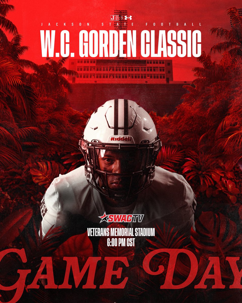 gojsutigersfb's tweet photo. GAMEDAY🔥🟥

W.C. Gorden Classic

🐅: JSU vs Tuskegee 
📅: 6PM CST 
📺: @theswac 

#GuardTheeYard https://t.co/6Ojc1A3tR1
