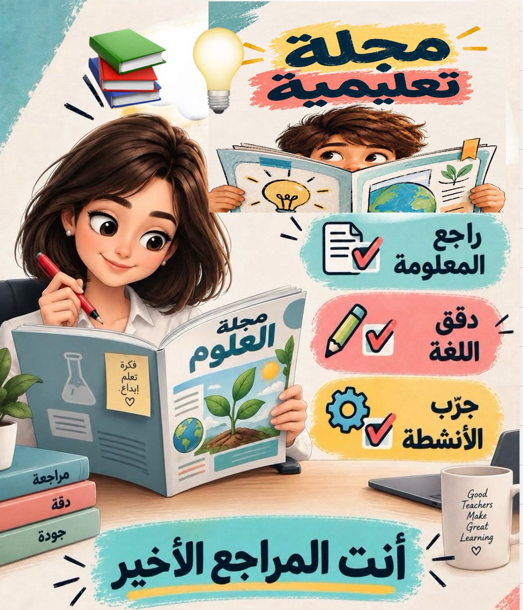 mrymalshmry070's tweet photo. ~

من كتاب مدرسي إلى مجلة مليئة ..
بالاكتشاف والتحديات والألعاب 📚✨

الفكرة ليست في تغيير شكل الدرس فقط ..
الفكرة في تغيير طريقة تفاعل الطلاب معه 💡

أستخدم هذا البرومبت وأصنع نسختي الخاصة ✨

#تعليم_مبتكر
#أفكار_إبداعية
#المعلم_المبدع 
#مجلة_تعليمية
#برومبتات_للمعلمين https://t.co/BvONpXu2dP