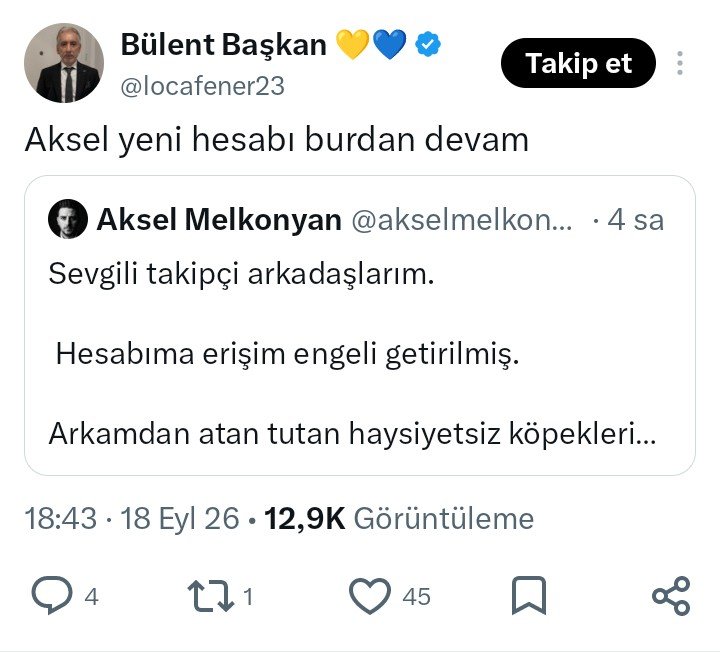 Caycihuseyin111's tweet photo. @SiberayEGM @istanbulCBS 
Fon soruşturmasında Devlet tarafından hesabı erişime kapatılan Ünlü Kuyumcu Aksel melkonyan Yeni hesap açmış çok takipçili hesaplar bu yeni hesabı takip edin diye paylaşıyorlar Ve operasyonu yapan memurlara hakaret ediyorlar
(resimlerde kanıtlıdır. 2.👇) https://t.co/8ZFM1kFTaU