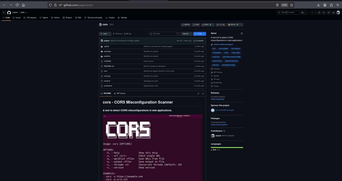 yogsec's tweet photo. Found a CORS misconfiguration during testing?
Try my tool: CORS
A lightweight CORS Misconfiguration Scanner for security researchers and pentesters.
GitHub: https://t.co/fVpSA6doOW
#Cybersecurity #BugBounty #OWASP #CORS #WebDevelopment #PenetrationTesting #HackerOne #Noida https://t.co/71029DTbDC