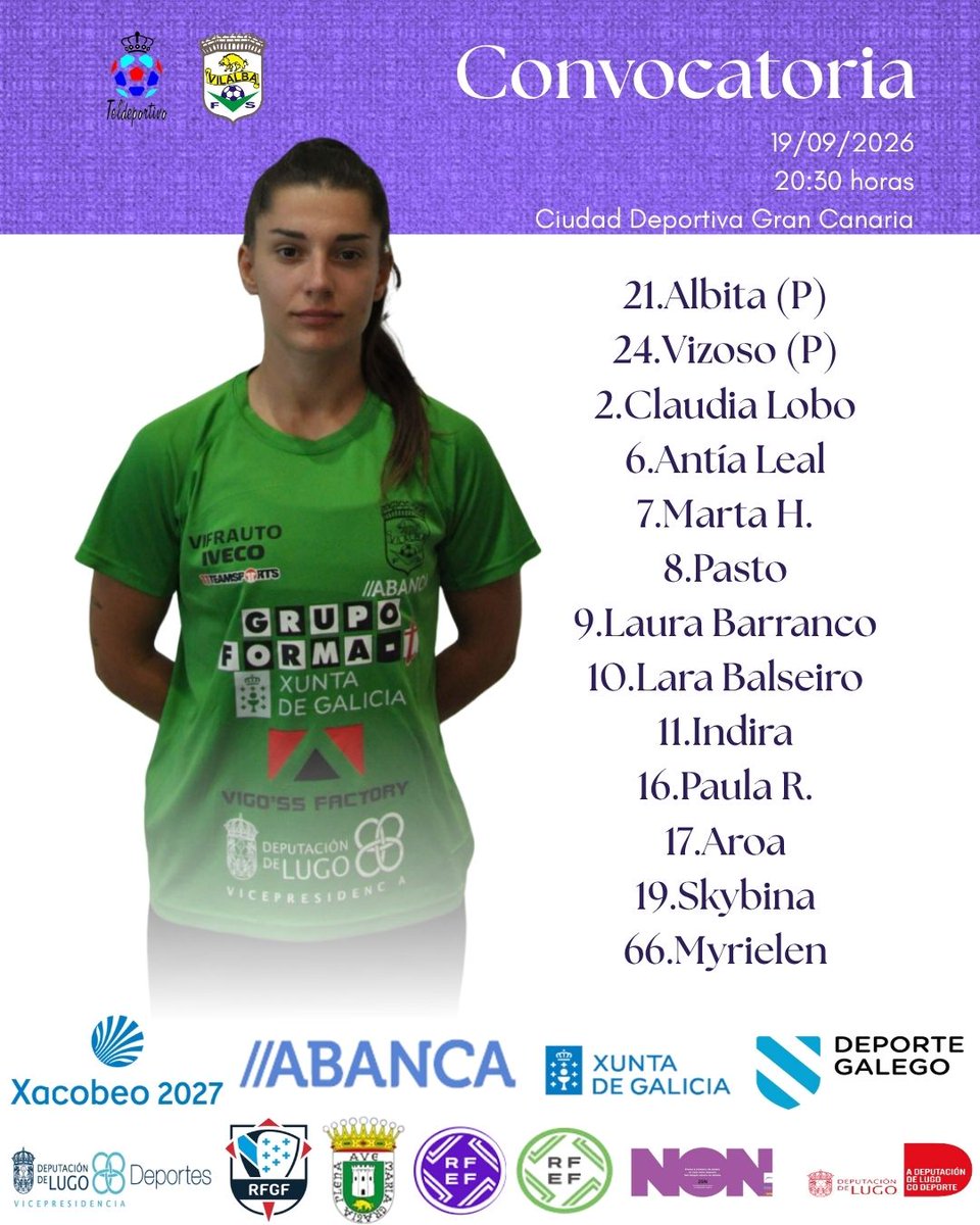 vilalba_fs's tweet photo. 📋 CONVOCATORIA!!

⚔️As nosas 13 guerreiras para o duelo de hoxe fronte ao @Teldeportivo 

#eternocapitánismael16©️
#vilalbaquerefutsal⚽
#todoaoverde💚 https://t.co/UBYaeDVqOX