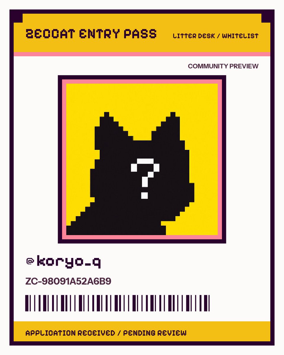 Koryo_q's tweet photo. @zeccatnft
ZeccatのWL申請完了しました！
これで猫のNFTが貰えるのかな？？
少し楽しみです。 https://t.co/9S0KwDhaQ6