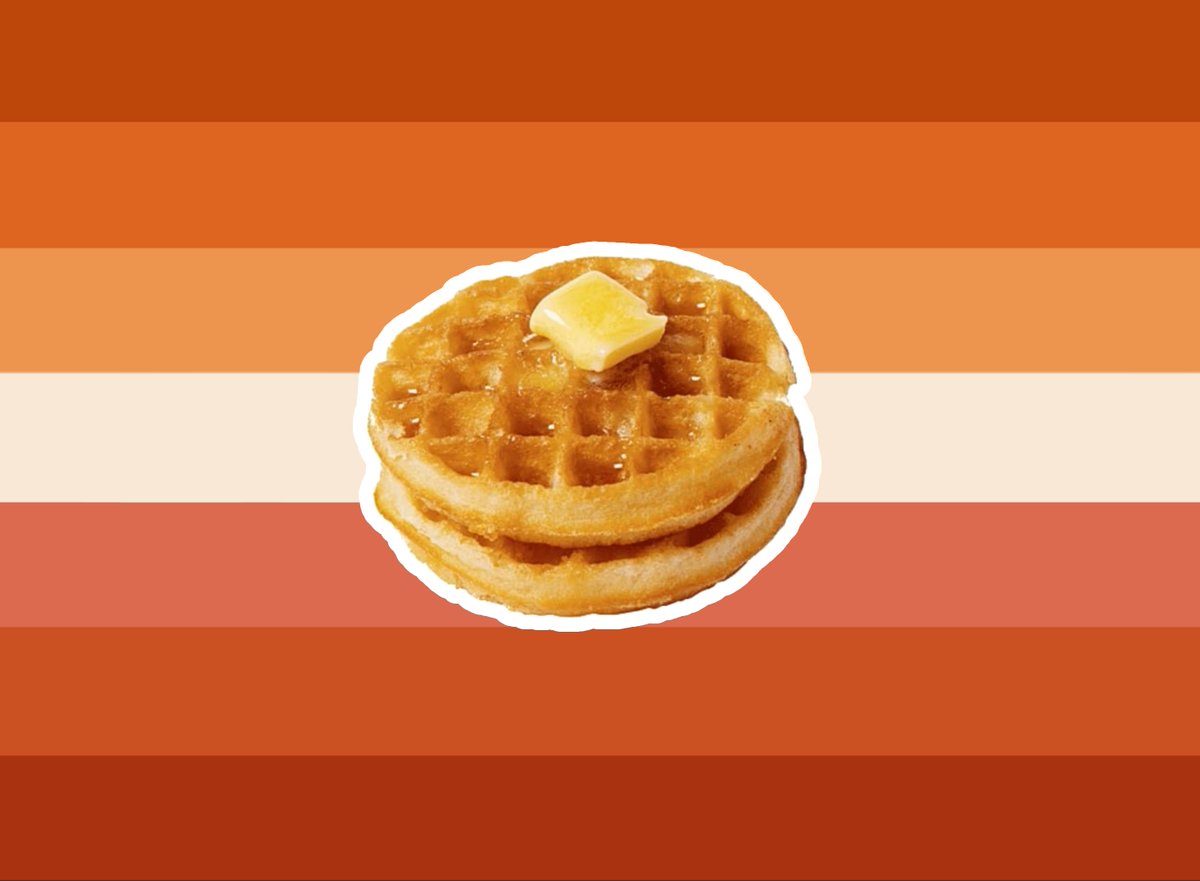 mossyjunebug's tweet photo. Pancake hating lesbian flag https://t.co/XVykzo8XMD