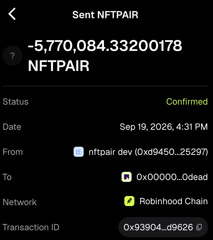 trynftpair's tweet photo. 100% of dev supply has been burnt. https://t.co/eZc0Dlmsnj