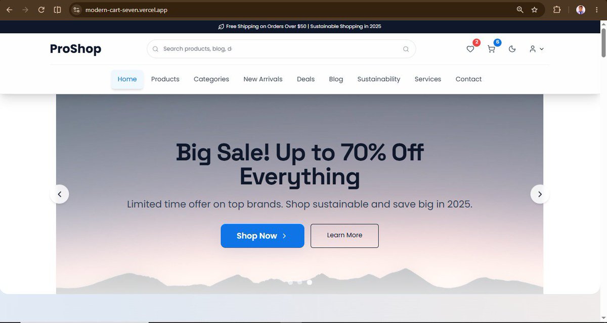 vijayshikhre's tweet photo. 🚀 Revisiting a project I built ~6–7 months ago!

Modern Cart is now deployed as a full-stack e-commerce application 🛒

🌐 Live: https://t.co/1bXSimy8c8
💻 GitHub: https://t.co/L4ZEhHBAcM

#ReactJS #NodeJS #MongoDB #FullStack #WebDevelopment https://t.co/W4KTz3JnSF