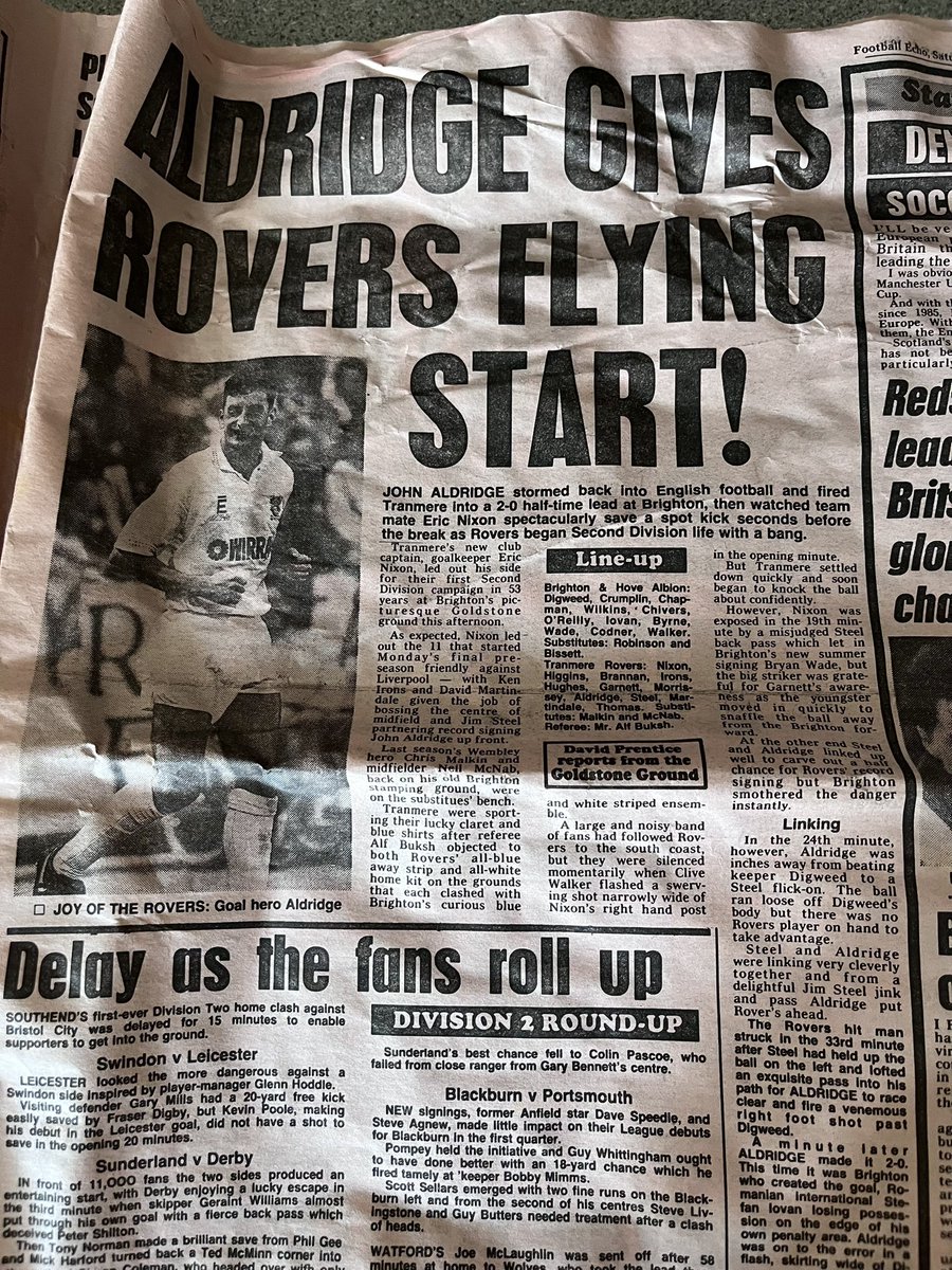 PeterSimmoYNWA's tweet photo. Found a Football Echo from the first day of 1991/92 season

Liverpool 2-1 Oldham 

The last season of the old first division https://t.co/tz4wbc6dpz