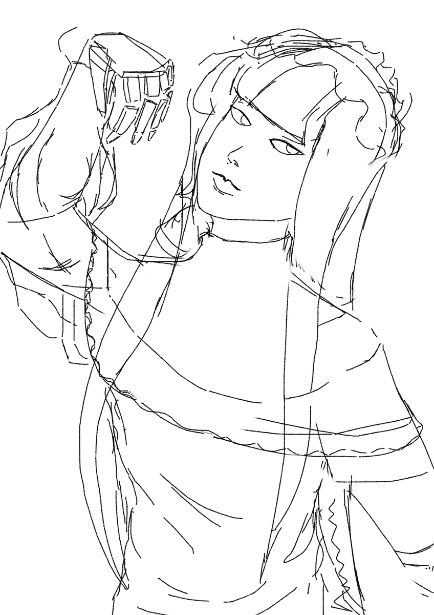SotaSketch's tweet photo. pose idea for mana-sama https://t.co/nHMNEcOaBQ