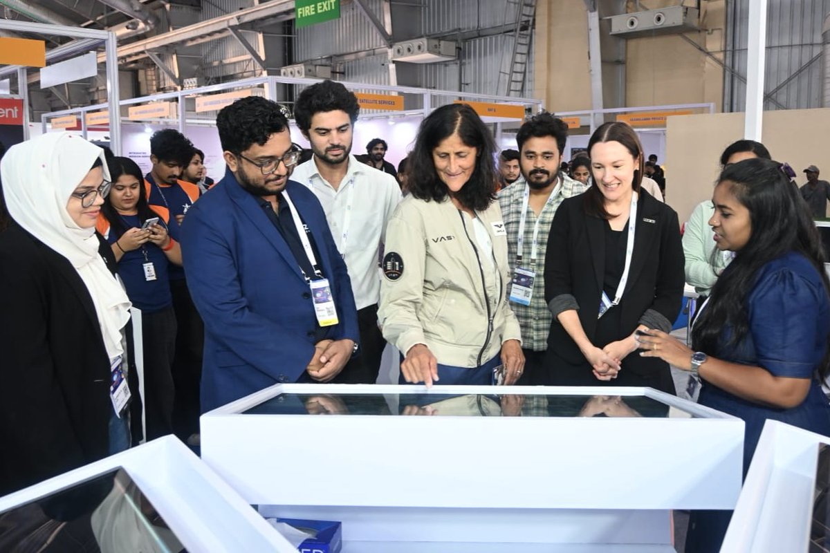 USAndChennai's tweet photo. “This is a very exciting time in the space business and especially exciting here in India with our U.S.-India cooperation.”

Former NASA astronaut Sunita Williams brought star power, and an inspiring message to U.S. Consulate General Chennai’s Space Experiential Learning Center at Bengaluru Space Expo 2026.

Her visit highlighted growing U.S.-India space cooperation - from commercial low Earth orbit to future lunar exploration!