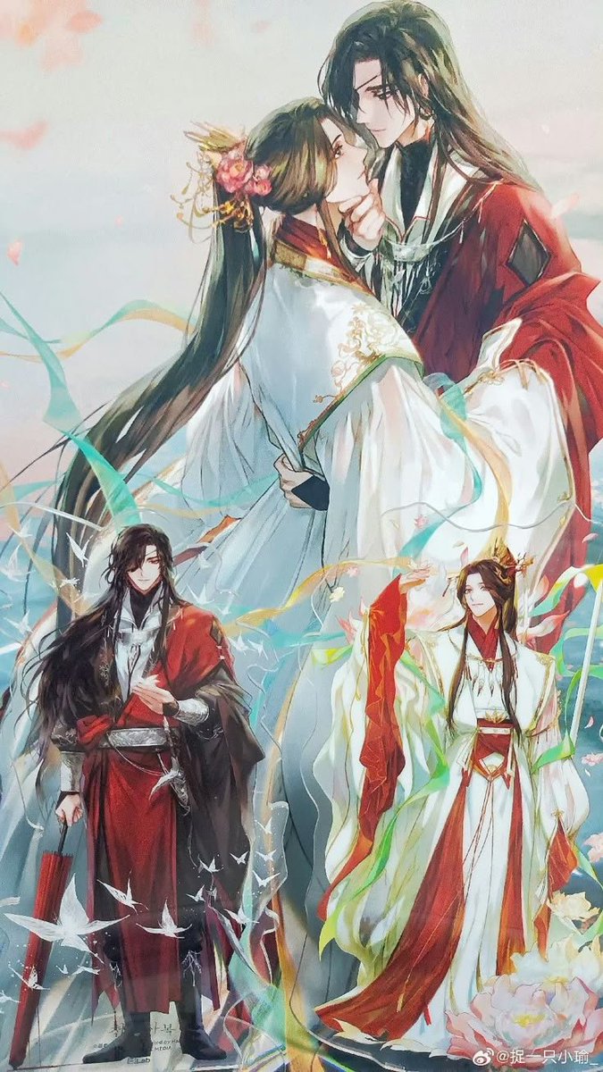 sunfl4re's tweet photo. this official hualian art has been single-handedly fuelling my morally dubious ghost king hua cheng x prince xie lian atticwifing au https://t.co/yTyzhHZJIW