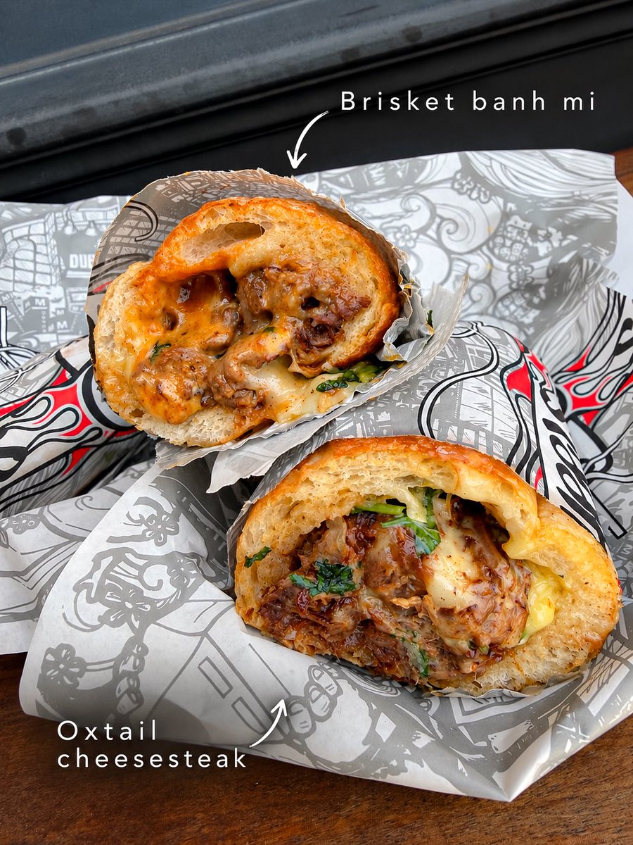 PhoWheels's tweet photo. DMV… WE NEED ANSWERS. 🗣️🔥 You only get ONE: Brisket Banh Mi or Oxtail Cheesesteak?! 👀
#pho #dmv #dmvfoodie #dceats https://t.co/oAYP8Dp3KP