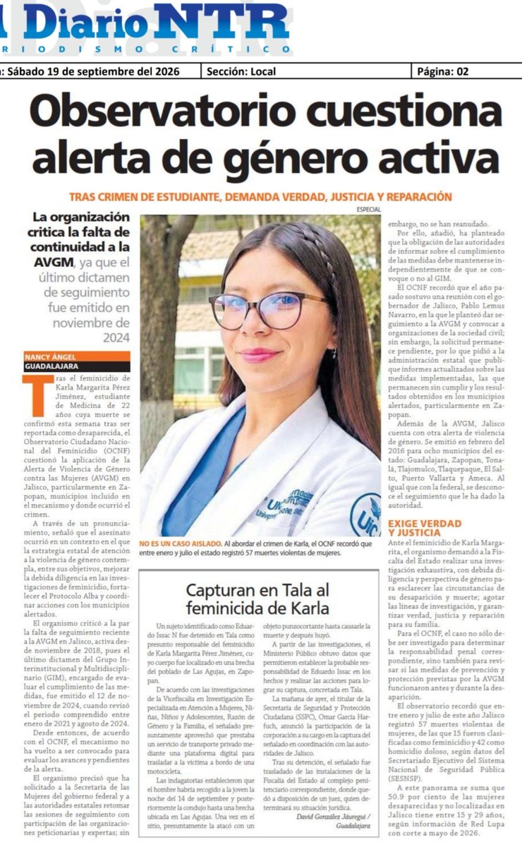 jcrtoral's tweet photo. En cada semestre tuve un acosador: estudiantes de las preparatorias 17 y 18 de @udg_oficial.
Mientras tanto, detienen al chofer por feminicidio de Karla, estudiante de CUCBA, y el Observatorio Ciudadano Nacional contra el Feminicidio cuestiona la efectividad de alerta de género. https://t.co/cpOPKVYXvx