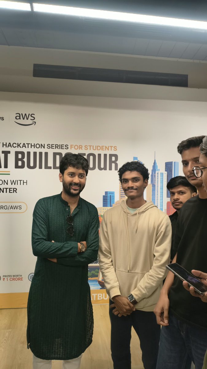 Jrine_'s tweet photo. Showed up with an idea. Leaving with a build.

First Commit × Bharat Builds in Bangalore — learning, shipping, and breaking things along the way.

@kunalstwt  , this one's going to be fun.
#FirstCommit #BharatBuilds #BharatBuildsTour #WeMakeDevs #AWS #Hackathon #BuildInPublic https://t.co/Ov63iRTb4e