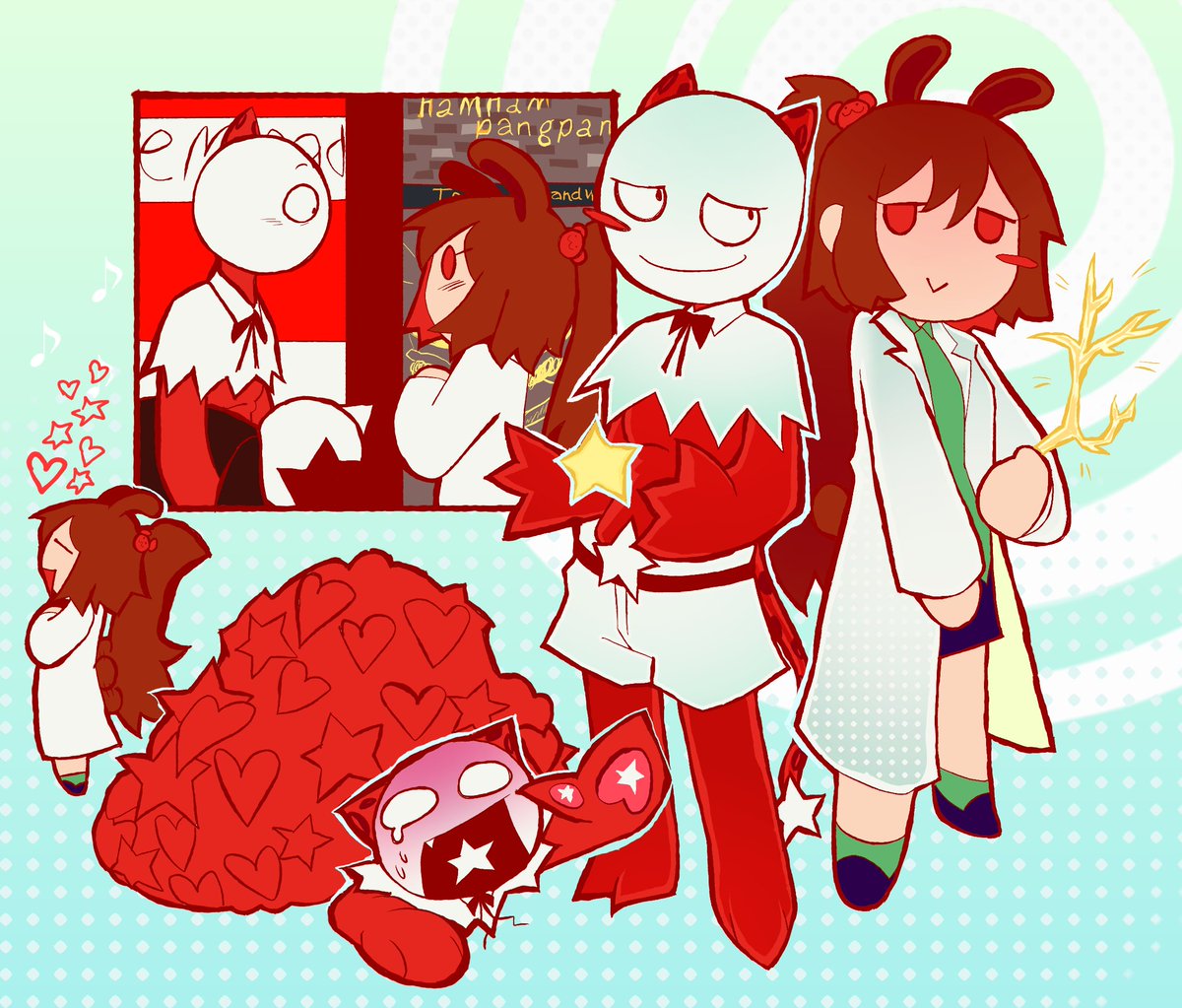 Tinytsukiyomi's tweet photo. Back on my crackshipping nonsense again ("there she is!" Edition) #theresheis #crackship #crackshipping #junearchive #thejunearchive #starface #projectmoon #limbuscompany #lobotomycorporation #LibraryofRuina #crossover #artㅤㅤㅤㅤ sorry for unintentionally flooding the ja tag https://t.co/xMREreiZXQ