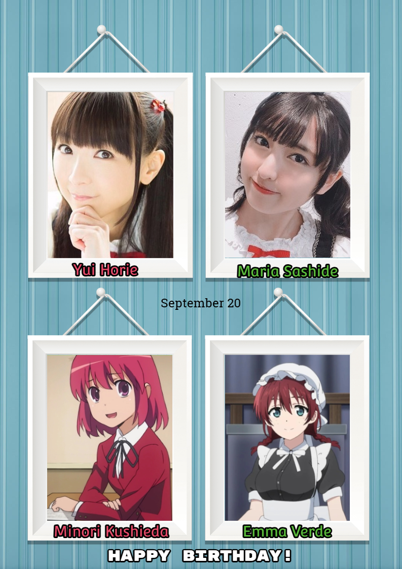EmperorSwordXII's tweet photo. Happy B-day to Yui Horie (The voice of Minori Kushieda) and Maria Sashide (The voice of Emma Verde)
#YuiHorie #MinoriKushieda #MariaSashide #EmmaVerde #櫛枝実乃梨 #堀江由衣 #堀江由衣生誕祭2026 #堀江由衣誕生祭2026 #エマ・ヴェルデ #指出毬亜 #指出毬亜生誕祭2026 #指出毬亜誕生祭2026 https://t.co/BWWBWbUq2A