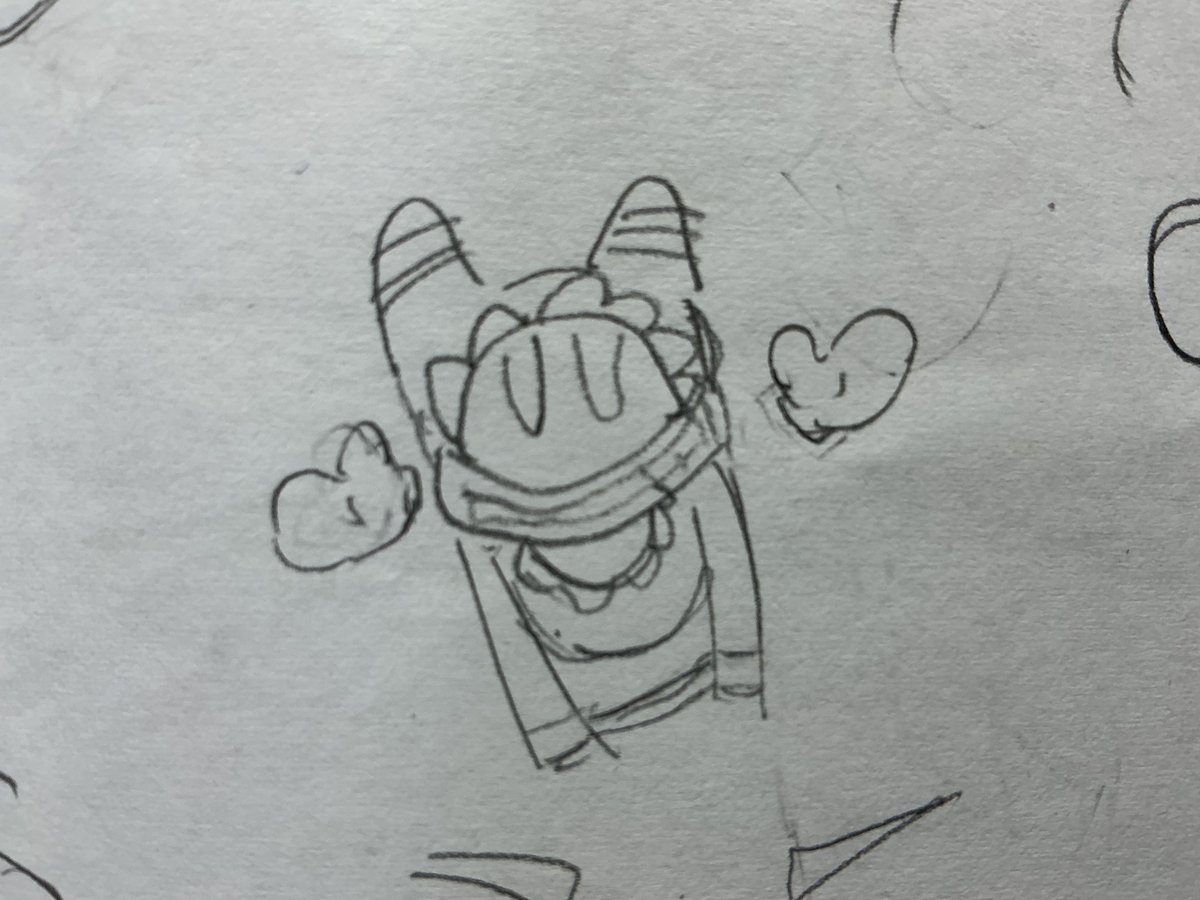 sinpei0gou's tweet photo. nカ月ぶりに描いたマホロアさんと友の描いた圧縮カービィ達 https://t.co/vgRqkCSho1