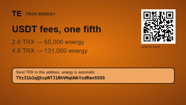 Dicksonwdowf's tweet photo. Every USDT transfer burns 13+ TRX unless you have energy.

Address : TVz31b2qQtcpNTJ1BhVHqUWkYzdRenSSSS

Energy is delegated automatically
#multichain https://t.co/KERr5St5hn
