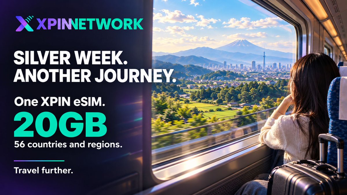 XPINNetwork's tweet photo. 🚆 Silver Week is made for another journey.

Whether you’re exploring Tokyo, heading beyond the city or continuing across Asia, stay connected without changing SIM cards.

🌏 One XPIN eSIM.
20GB across 56 countries and regions.

✈️ Travel further: https://t.co/DKymHxu6Tm https://t.co/0oe13JMjif