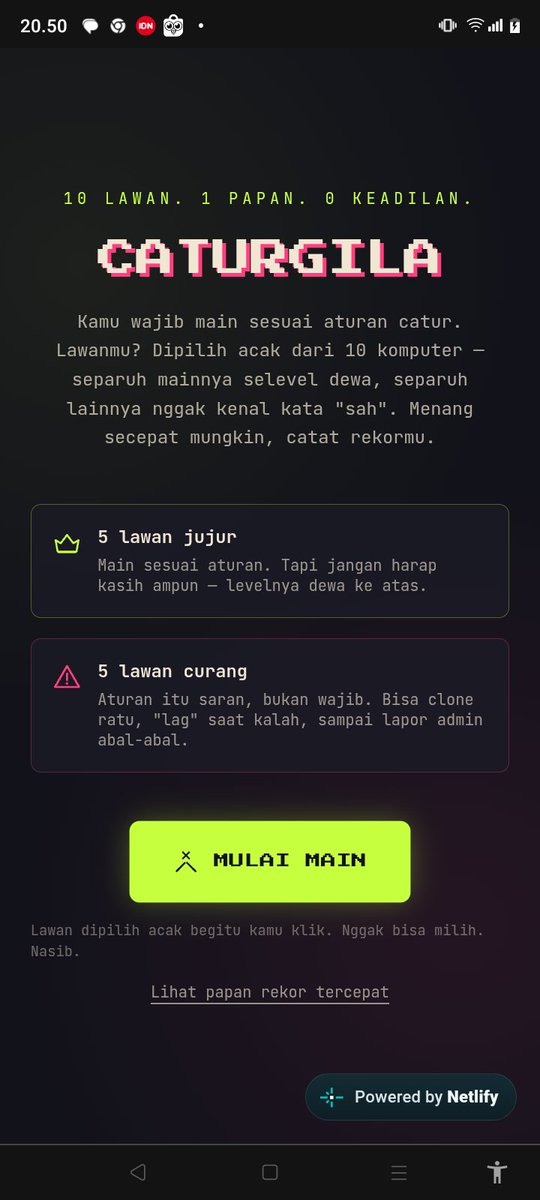 MuhammadDa43122's tweet photo. Gabut, buat game catur NORMAL... (Kayak nya). https://t.co/bsKqlLIUQ5