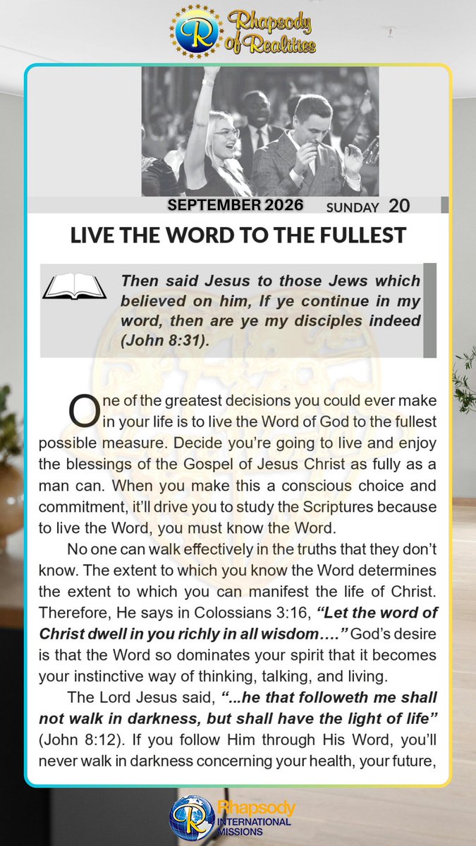 RORintlmissions's tweet photo. Then said Jesus to those Jews which believed on him, If ye continue in my word, then are ye my disciples indeed (John 8:31).

Partner today: https://t.co/bqaRvgVuZF

Learn more about Rhapsody International Missions: https://t.co/HYieNdJW6R https://t.co/wb3y5vn4QI