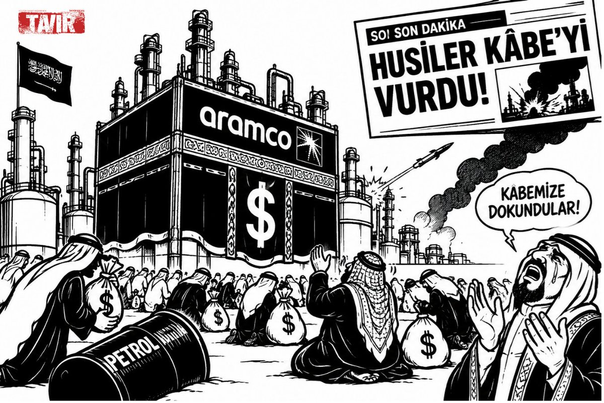 TavirYeni2020's tweet photo. TAVIR:

Günün Karikatürü...

Husilerin, Aramco Petrol Tesislerine Yönelik Eylemlerinin Ardından, Suudiler Dünya Basınına Yalan Haber Yaptırdı...

Fakat Gerçekler...

SUUDİLERİN DİNİ İMANI PARADIR!
SUUDİLER ORTADOĞU HALKLARININ DÜŞMANIDIR! https://t.co/9e8OCrJvQN