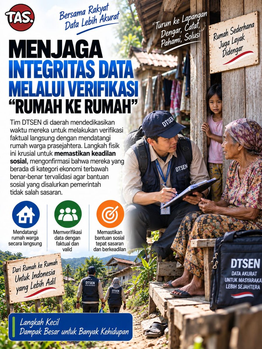Acccik's tweet photo. Rumah ke rumah, langkah kaki adalah bukti ketulusan. Pejuang Data turun langsung memverifikasi agar data benar-benar sesuai kenyataan. Integritas dijaga, keadilan dijunjung.
#MengabdiDenganHati https://t.co/5yDVX7KdJB