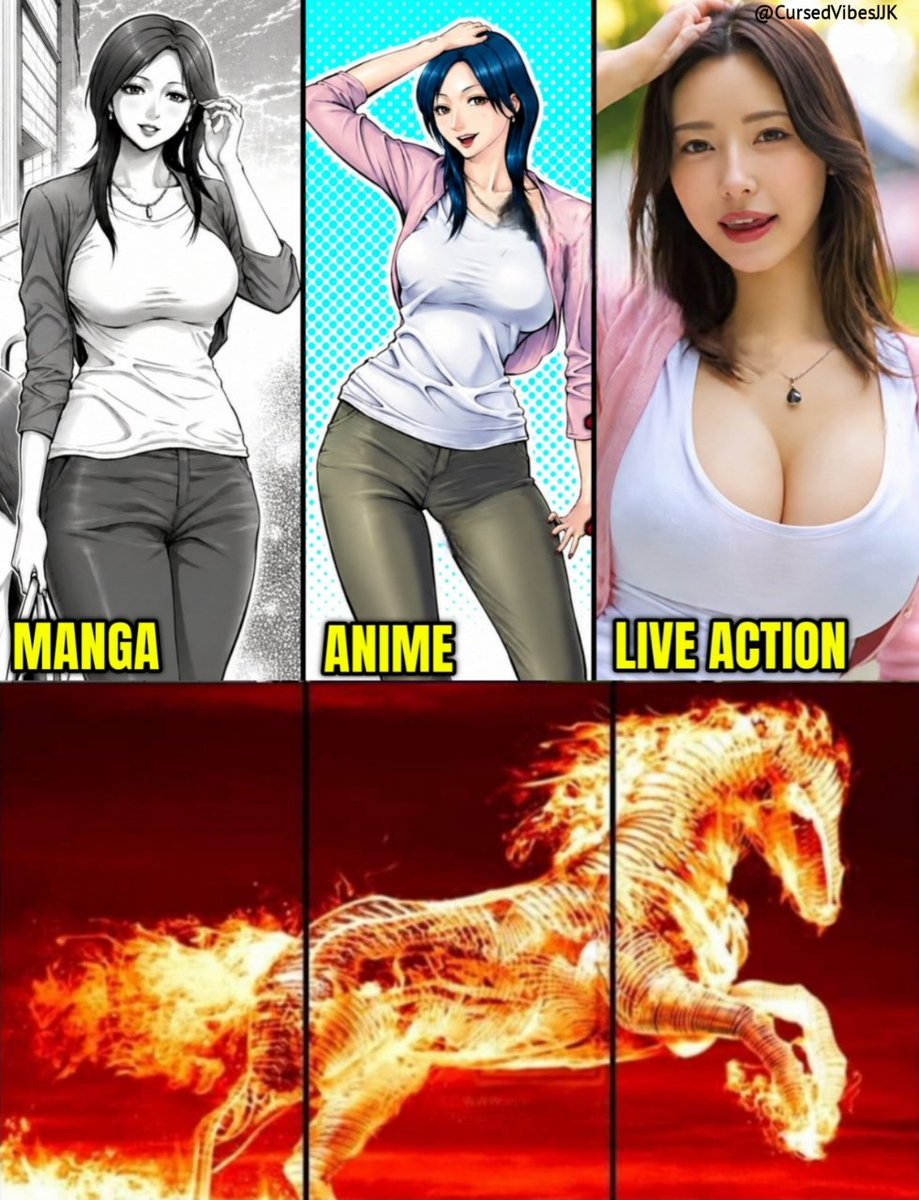 CursedVibesJJK's tweet photo. Manga x Anime x Live Action https://t.co/mGOAaJILRR
