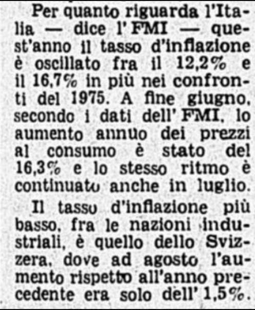 JohannesBuckler's tweet photo. Proviamo, con la Macchina del Tempo, a ripercorrere una giornata politica di un giorno qualsiasi di molti anni fa.
Per esempio il 22 ottobre del 1976. 
Il Governo ha un grosso problema da risolvere. L’inflazione a due cifre.
Questa la cronaca di una giornata di paura. https://t.co/wkJl4XZVic