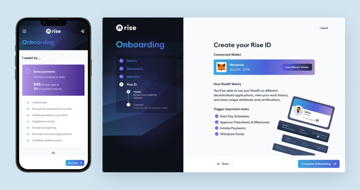 UseRisePay's tweet photo. Global work needs more than global payments.

It needs a way to establish who you are, what you do, and what you’ve built.

Rise ID is designed to bring professional identity into the global workforce — connecting people, work, and financial activity in one ecosystem.

From getting hired to getting paid,
your professional identity should move with you.

The future of work is becoming more connected.