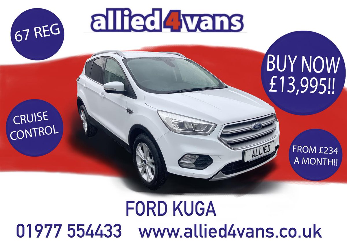 JenniEverewkd's tweet photo. FORD KUGA

67 reg, A/C, Sat Nav, Cruise Control, Bluetooth and more! Contact us on 01977 554433 or sales@allied4vans. co. uk

BUY - LEASE - RENT https://t.co/mjqtMDWP7Z