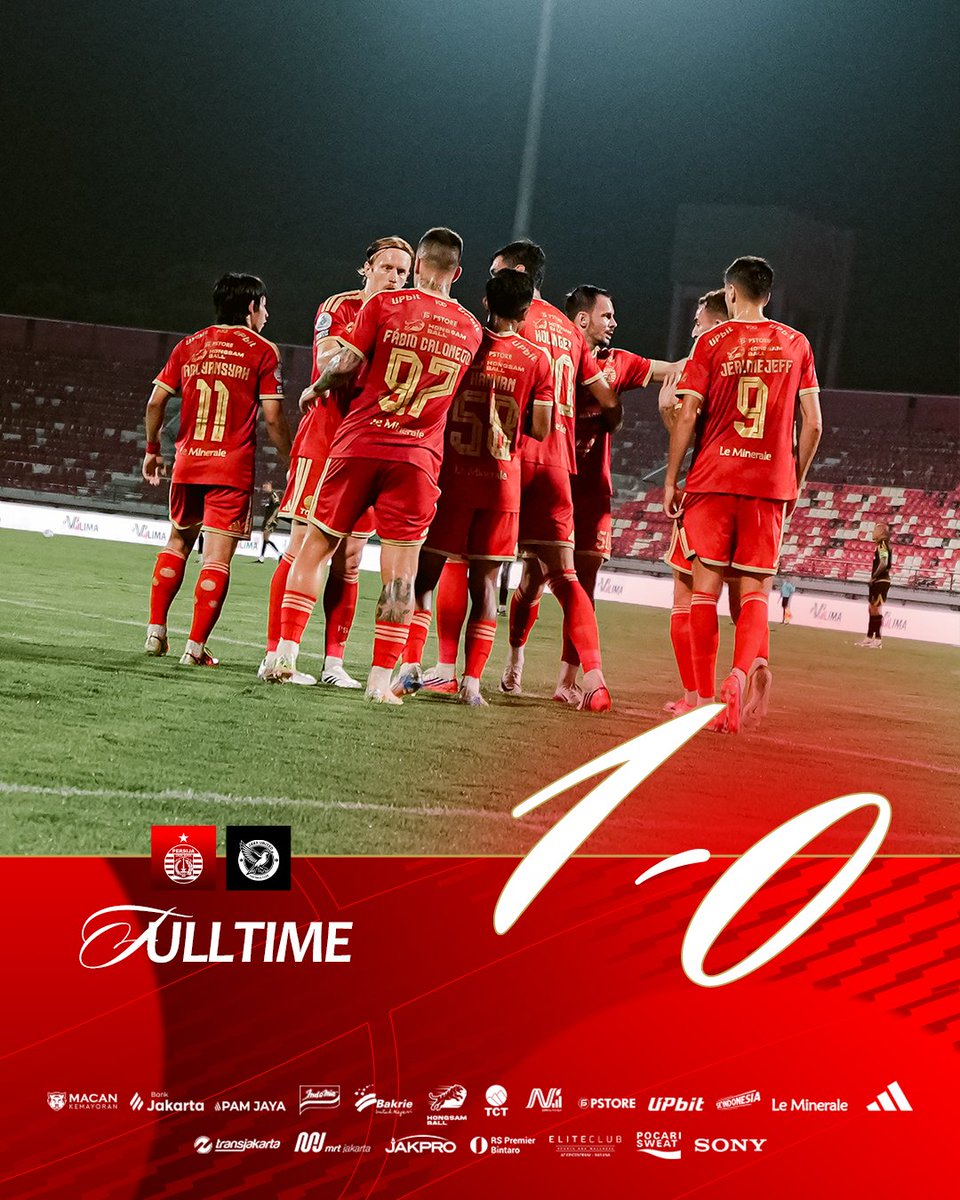 Persija_Jkt's tweet photo. FT: Persija 1-0 Java United

Kemenangan penting di Pulau Dewata! 🔥

#PersijaDay #BRISuperLeague #Persija https://t.co/YUn70QQBJS
