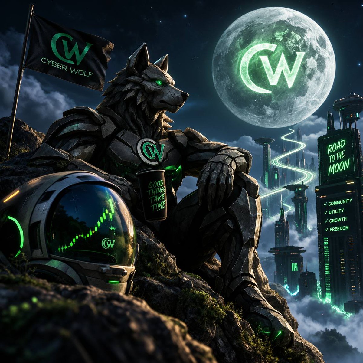CyberWolfCo's tweet photo. Some wolves chase the moon. 🌕🐺
Cyber Wolf is building a road to it. 💚⚡️

No shortcuts.
No empty promises.
Just patience, community, and a vision that keeps moving forward. 🚀

The journey is only beginning.
CW is coming. 🐺💚

https://t.co/X1S9j7ei5n

#CyberWolf #CW #Crypto #Memecoin #Web3 #CryptoCommunity