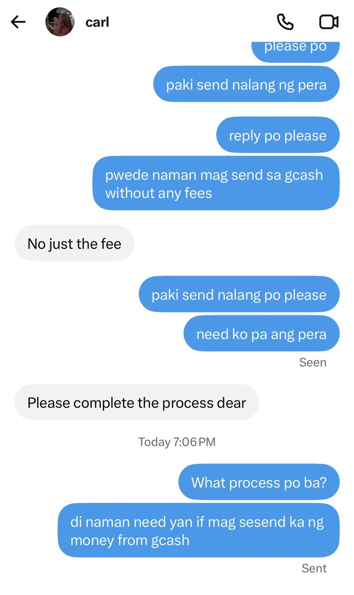 anneki09's tweet photo. + Dun na ako nag-doubt. Nataranta kasi yung isang Engene at nakapag-send agad ng 7k. Nanghingi pa yung scammer ng 5k "to complete the transfer" tapos nang-ghost na. Ingat kayo sa mga ganyang seller! Karma na bahala sainyo, mga mukhang pera! 🖕 https://t.co/qZZZN63FHc