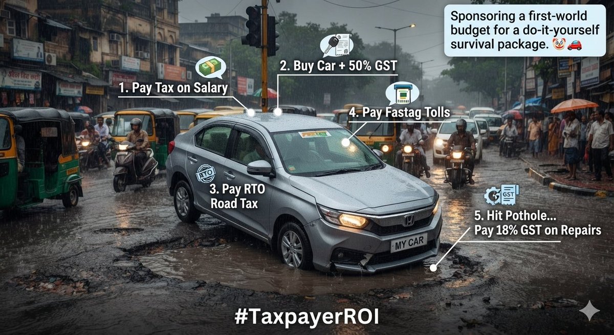 TaxpayerReturn's tweet photo. Asia's premier Silicon Valley operating at a lightning-fast speed of 2.5 km/hour! 🚀Kudos to @BBMPCOMM, @blrcitytraffic, and local representatives for providing international schools, global IT hubs, and top taxpayers with this daily world-class DIY survival camp. 🙏#TaxpayerROI https://t.co/QSw5HM6SKV