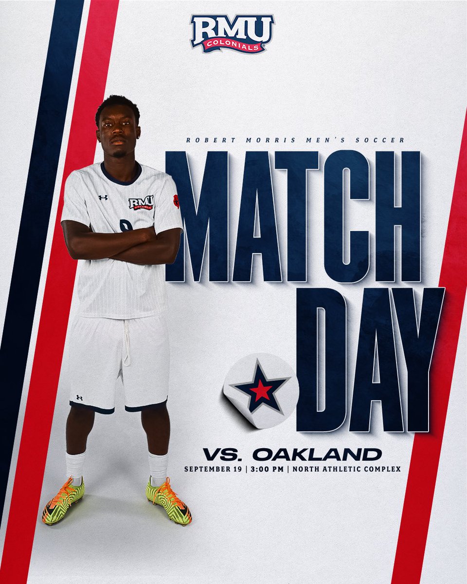 RMUMSoccer's tweet photo. Conference play at the NAC! 

🆚: Oakland 
⏰: 3:00 PM 
📍: Moon Township, Pa. 
🏟️: North Athletic Complex 
📺: ESPN+ 
📊: https://t.co/ch3Yn4BYIE… 

#BobbyMo #HLMSOC https://t.co/y36O9UTB8v