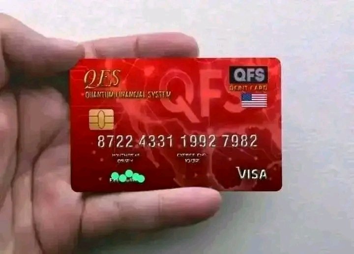 BigdaddyQfs3's tweet photo. BREAKING 🚨🚨🚨
QFS card is finally out and can be used in every country .Get yours now.Don't be a victim of the upcoming global Bank crash. Get your QFS card today and start experiencing the benefits. Let's spread the news. https://t.co/Ckug9uwlJH