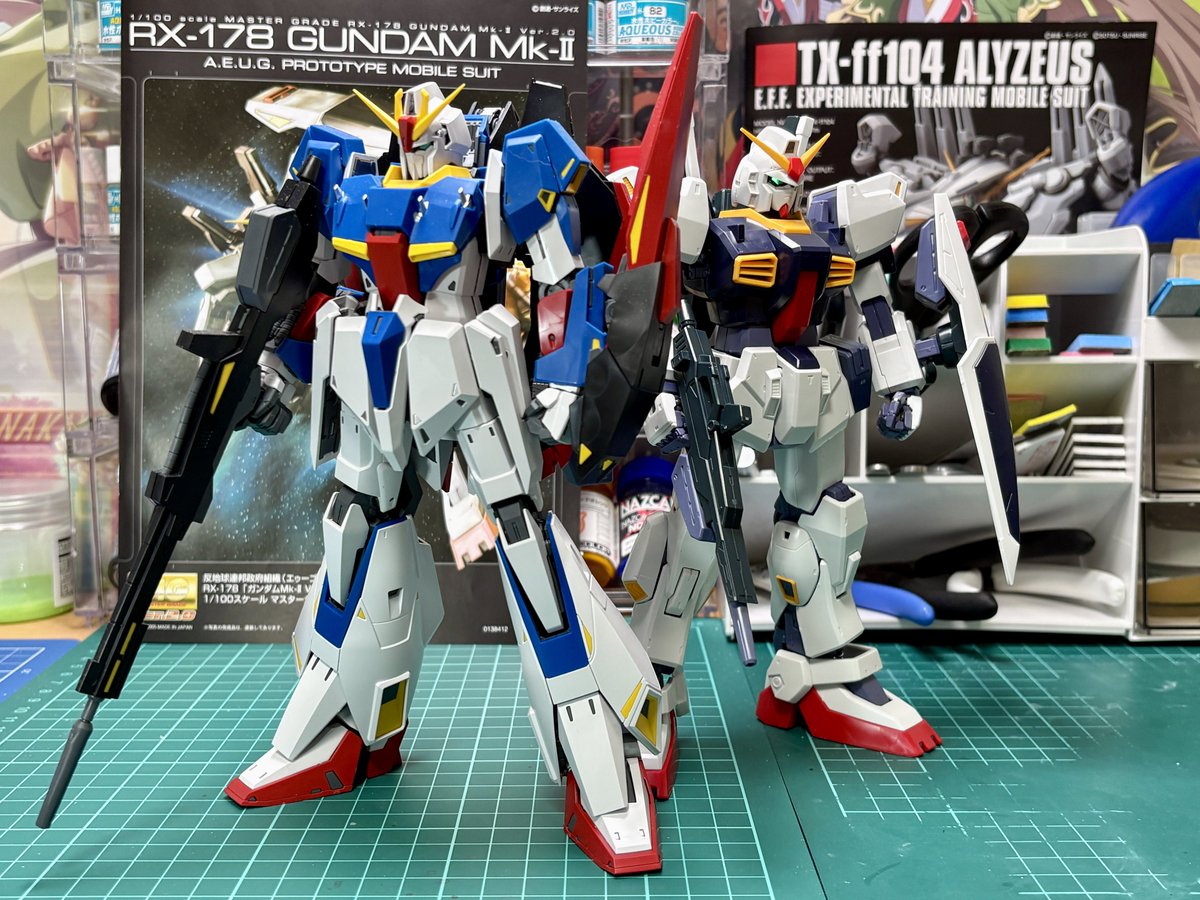 takno02's tweet photo. MGガンダムマークIIエューゴ版
ぱち組終わり！
シンプルなのに満足度高いキットだった。（足のフレームがちょいむずい印象…）

マークIIを作ったら、Ζと並べるだろう？
誰だってそーする
俺もそーする https://t.co/fPvXqutfAP
