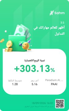 Optsmalinvestme's tweet photo. تداولاتي

اليوم

::: ماشاءالله ، تبارك الله :::

$PAAI

303%

الشراء كان أمس قبل توقفه البورصة ، واليوم تم الغاء تعليق التداول ✅

$GIPR

205% https://t.co/DJoiqM4vn2