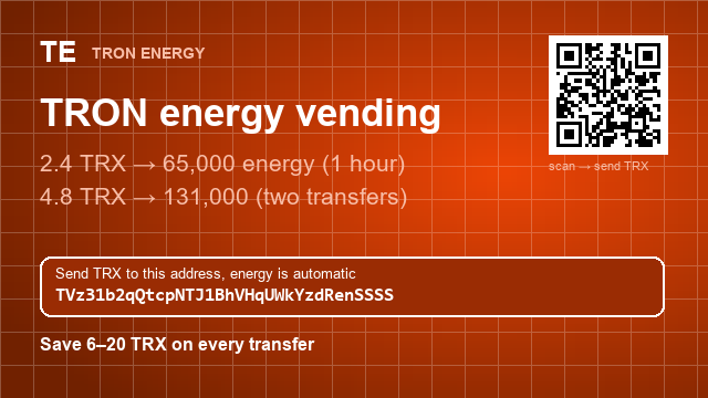 Adanetamz's tweet photo. TRON is cheap, until you actually send USDT.
2.4 TRX → 65,000 energy (1 hour)
Address : TVz31b2qQtcpNTJ1BhVHqUWkYzdRenSSSS
Works at 3am, same as noon
#cryptofee #cryptoworld #P2P https://t.co/z7oK1VY4YG